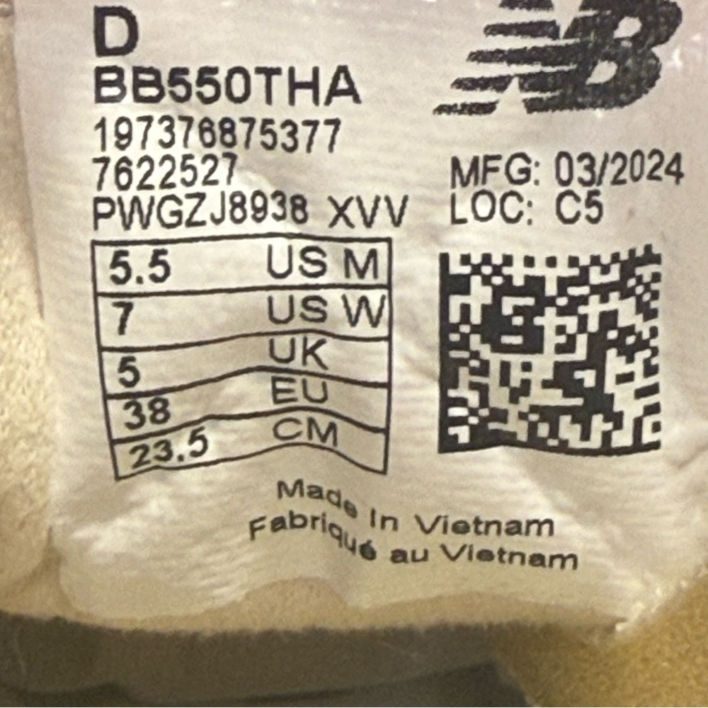 New Unisex New Balance 550 Sashiko Pack Linen BB550THA Size 5.5M/7W, 6M/7.5W - Picture 13 of 15